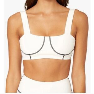 WeWoreWhat Square Neck Corset Top  SportBra White Size XL